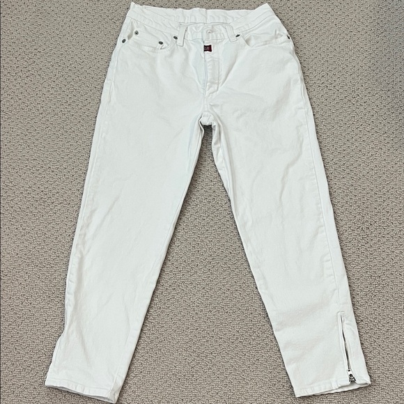 Polo Ralph Lauren Denim - White Denim Ralph Lauren Jeans with ankle Zipper Detail